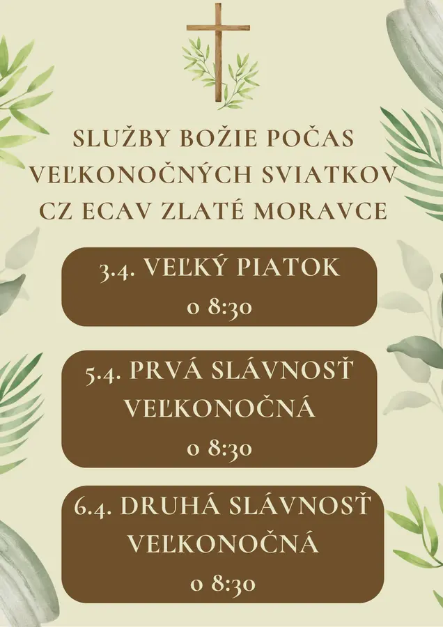 Služby Božie počas veľkonočných sviatkov